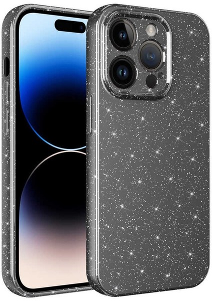 Apple iPhone Uyumlu 14 Pro Max Kılıf Kamera Korumalı Simli Koton Silikon