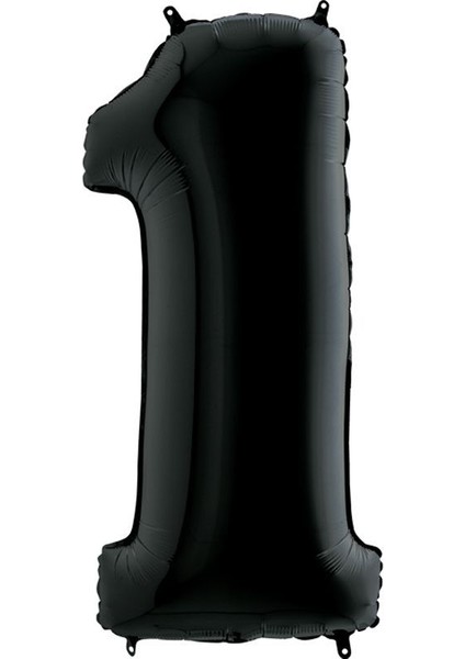 Siyah Renk 1 Rakam Folyo Balon 100 cm