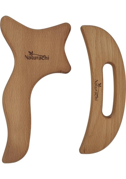 Ahşap Graston Madero Terapi ve Selülit 2'li Masaj Aleti Model 9