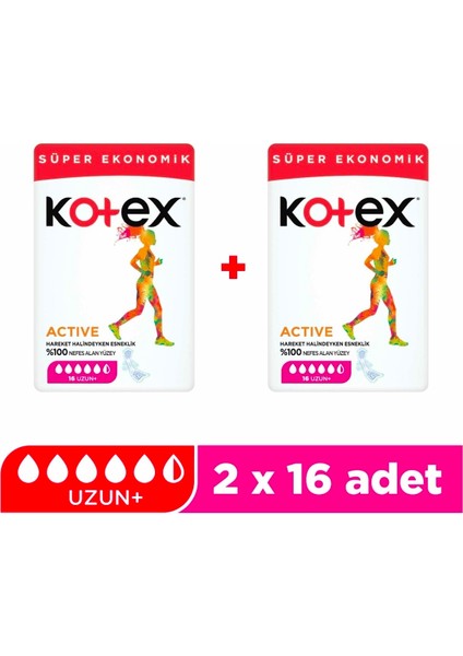 Active Ped 16'lı Uzun - 2'li Paket