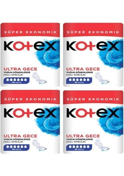 Ultra Quadro Süper Eko Gece 16 Lı x 4 Adet