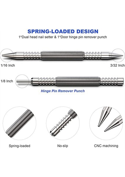 Bahar Çift Uçlu Çivi Yumruk Seti Merkezi Delik Delme Yaylı Işaretleyici Metal Ağaç Işleme Matkap Ucu Kapı Pimi Kaldırma (Yurt Dışından) fırsatları