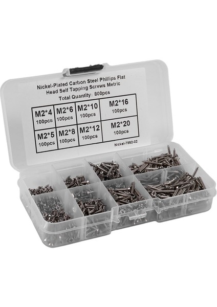 800 Adet Paslanmaz Çelik Kendinden Vuran Vida Ortt Kiti Kilit Somunu Ahşap Konu Çivi Vida Setleri M2 (Yurt Dışından) modelleri