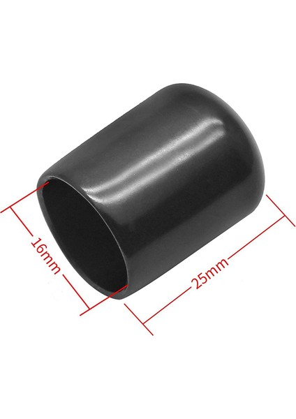 50 Adet Kauçuk Uç Kapakları 16MM Id Pvc Yuvarlak Boru Cıvata Kapatma Başlığı Vida Konu Koruyucuları Siyah (Yurt Dışından)