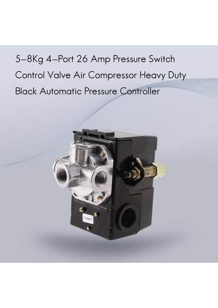 5-8kg 4 Bağlantı Noktalı 26 Amp Kontrol Valfı Hava Kompresörü Ağır Hizmet Tipi Siyah (Yurt Dışından)