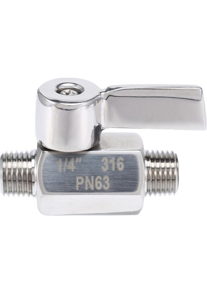 Arelene 316 Paslanmaz Küresel Vana - 1/4 Inç Npt Dişli Erkek Küçük Mini Küresel Vana (1/4 Inç Erkek&erkek) (Yurt Dışından)