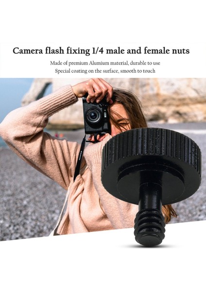 Kamera / Tripod / Flaş Braketi Için Kısa 1/4 Vida Erkek - Dişi Adaptör (Yurt Dışından)