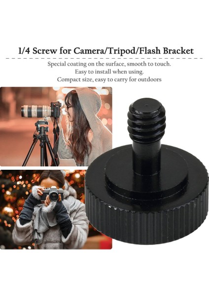 Kamera / Tripod / Flaş Braketi Için Kısa 1/4 Vida Erkek - Dişi Adaptör (Yurt Dışından)