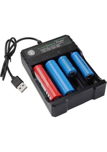 Lala Pil Şarj Cihazı 3.7V 18650 Piller Için USB Fişli 4 Bağlantı Noktası (Yurt Dışından) modelleri