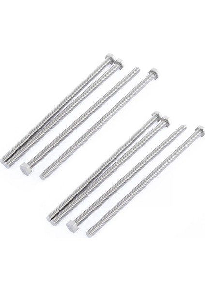 Zoroom M6 x 150MM Tam Dişli Paslanmaz Çelik Altıgen Başlı Vida Cıvata 8 Adet (Yurt Dışından)