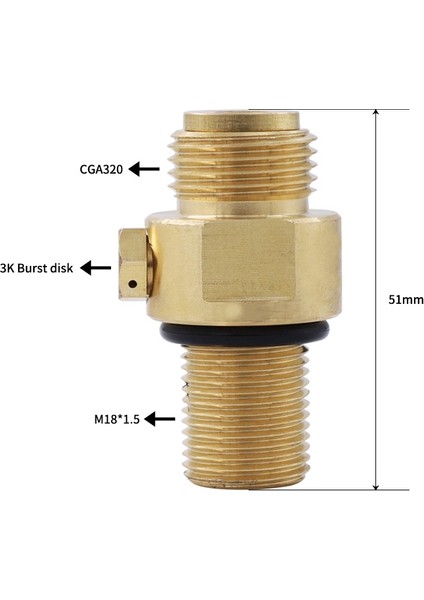 JINMY-M18X1.5 Co2 Valf Adaptörü Değiştirilebilir Transverter, Soda Makinesi Değiştirilebilir Valf Için Uygun, Sodastream CGA320 Için Kullanılan (Yurt Dışından)
