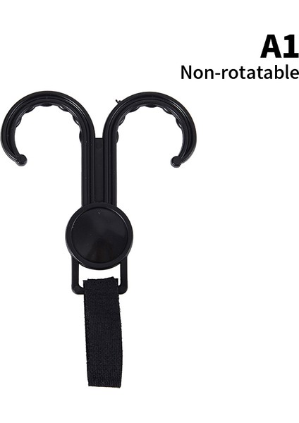 Siyah Çift Kanca Bebek Arabası Askısı Dönemez ve Dönme Ayarı Sepeti Kanca Döngü Raptiye Arabası Aksesuarları (Yurt Dışından)