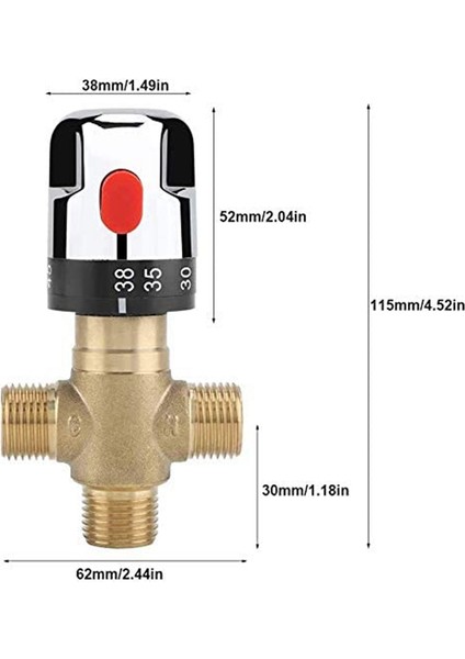 Duş Sistemi Kontrolü Için Termostatik Karışım Vanası Prinç G1/2 (Yurt Dışından)