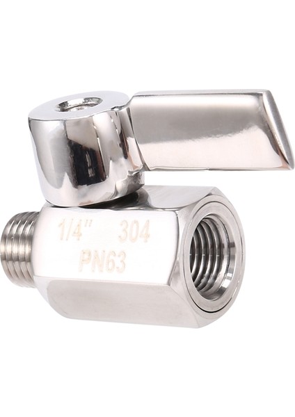 1/4 Inç 304 Paslanmaz Çelik Mini Küresel Vana, Dişi Npt x Erkek Npt Dişli, Kapatma Vanası (Yurt Dışından)