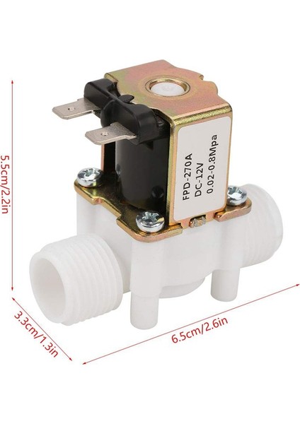 DC12V N/c Normalde Kapalı Su Solenoid Valfı Su Sebili Için G1/2-Inç Plastik Elektrikli Solenoid Valf (Yurt Dışından)