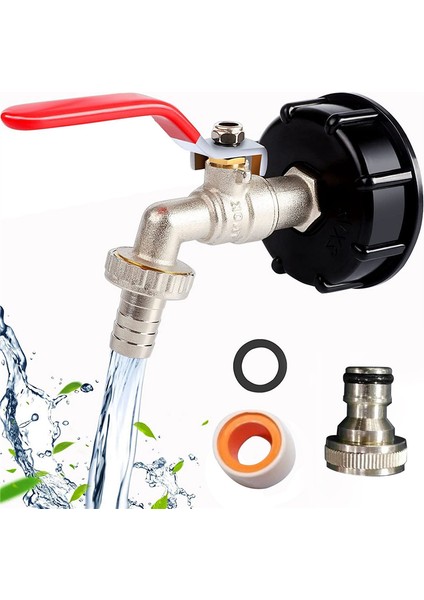 Ibc Konteyner 1/2 Inç Pirinç Ibc Tankı Aksesuarları S60X6 Su Tankı Için Ibc Vana Adaptörü 1000L Ibc Adapte (Yurt Dışından)