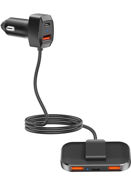 60W Araç Hızlı Şarj Cihazı 5 Bağlantı Noktalı Çok Fonksiyonlu Uzatma Kablosu Akıllı Genişletme Şarj Cihazı (Yurt Dışından) modelleri