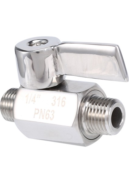 Flyeer 316 Paslanmaz Küresel Vana - 1/4 Inç Npt Dişli Erkek Küçük Mini Küresel Vana (1/4 Inç Erkek&erkek) (Yurt Dışından)