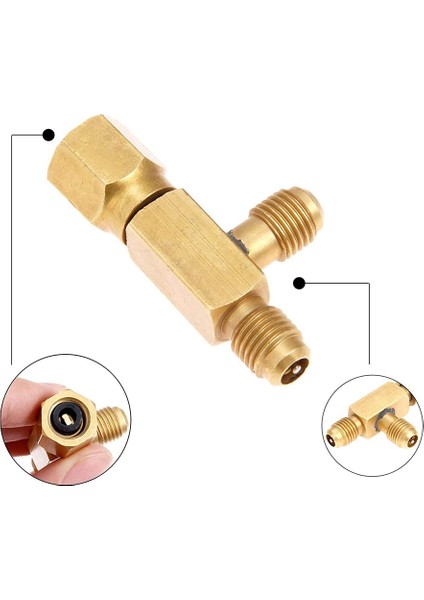 1/4 Inç Sae Adaptörü ve 1/4 Inç Valfler Çekirdek Hızlı Bağlantı Elemanı Erişim Tee (Yurt Dışından)