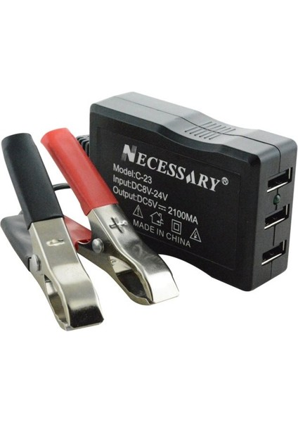 Pil Klipsli Taşınabilir Dönüştürücü 8V-24V 3 Bağlantı Noktalı USB Şarj Cihazı Android Telefon Tabletler Için Çok Bağlantı Noktalı Güç Adaptörü (Yurt Dışından) fırsatları