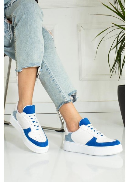 Sax Mavi Bebe Mavi Düz Hafif Dikişli Taban Bağcıklı Günlük Iç Taban Kadın Sneaker fiyatları