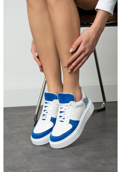 Sax Mavi Bebe Mavi Düz Hafif Dikişli Taban Bağcıklı Günlük Iç Taban Kadın Sneaker modelleri