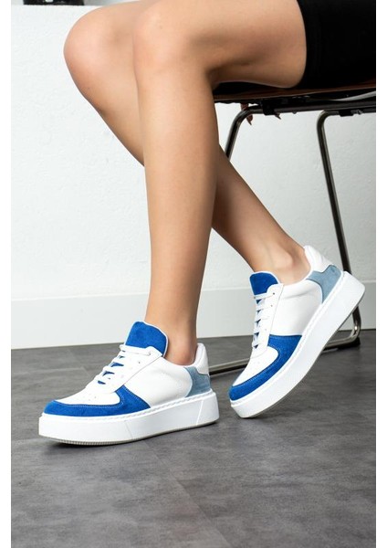 Sax Mavi Bebe Mavi Düz Hafif Dikişli Taban Bağcıklı Günlük Iç Taban Kadın Sneaker fırsatları