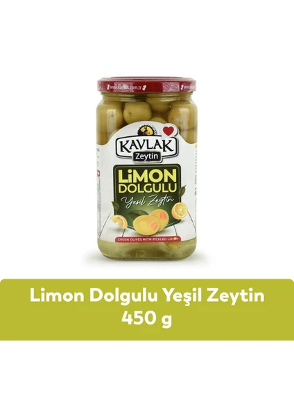 Kavlak Limon Dolgulu Yeşil Zeytin 450 gr Cam Kavanoz