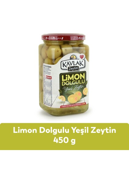 Kavlak Limon Dolgulu Yeşil Zeytin 450 gr Cam Kavanoz