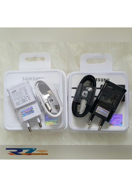 Takım Adaptör Hızlı Şarj Cihazı Samsung Modeli, USB Tip C Veri Kablosu ile Mobil Aksesuarlar Için Siyah ve Beyaz (Yurt Dışından)