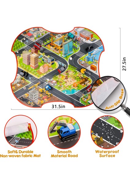 Inşaat Oyuncak Kamyonları - Polis Arabaları, Yangın Kurtarma Arabaları, Playmat ve Yol Levhaları ile 8 Mini Erkek Çocuk Araba Oyuncakları, Erkek Çocuklar Için Yürümeye Başlayan Ara (Yurt Dışından) modelleri