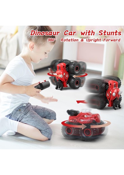 Uzaktan Kumandalı Dinozor Araba, Spreyli, Işıklı ve Sesli Erkekler Için 2.4ghz Rc Canavar Kamyonlar, 2 Pilli Tüm Arazi Rc Arabaları, Çocuklar Için Dinozor Oyuncakları 3 4 5 6 7 8, (Yurt Dışından)