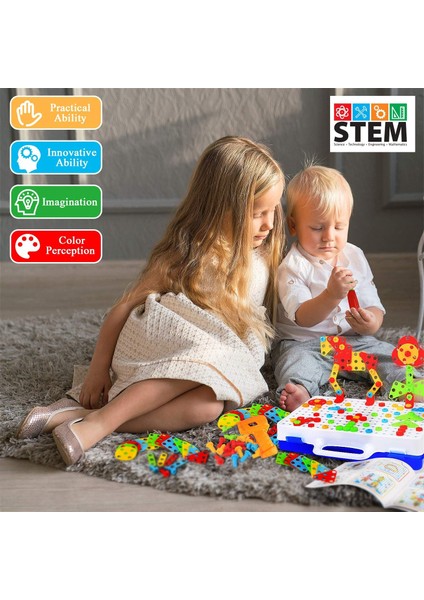 4 5 6 Yaş Için Stem Oyuncakları, Çocuklar Için Tasarım ve Matkap Oyuncakları, Oyuncak Matkaplı Inşaat Oyunları, Yaratıcı Mühendislik Yapı Setleri, Küçük Okul Öncesi Çocuklar Için Ç (Yurt Dışından)