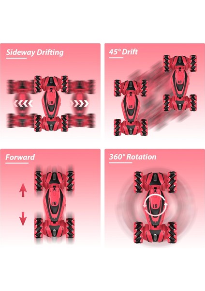 Kızlar Için Uzaktan Kumandalı Araba, Çift Taraflı 4WD Yarış Arabası 360°DRIFT, Hareket Kontrollü Rc Araba, Kız Araba Oyuncakları 4 5 6 7 8 Yaşında Bebekler Çocuk Doğum Günü Hediyel (Yurt Dışından)