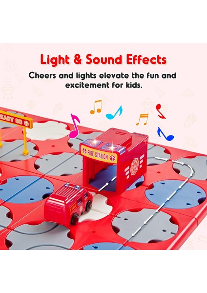 24 Pcs Stem Yol Oluşturucu Bulmacalar Yaş 3+ Çocuklar Için, Sevimli Araba Işık Trafiği ile Küçük Çocuk Zeka Oyunları Labirent Masa Oyunu Oyun Seti, Erkek Kızlar Için Interaktif Oyu (Yurt Dışından)