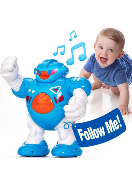 Müzikal, Sesli, Işıklı, Interaktif Özelliklere Sahip Bebek Yürütme Aktivite Robotu Junior (Yurt Dışından)