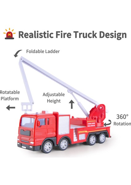 3-5 Yaşındaki Erkek Çocuklar Için Itfaiye Aracı Oyuncak, Çocuk Itfaiye Istasyonu Oyun Seti, Küçük Çocuklar Için Acil Durum Araçlarını Öğrenme, Gerçekçi Itfaiyeci Saha Merdivenli Ka (Yurt Dışından)