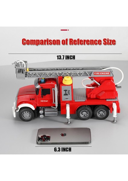 Itfaiye Aracı Hava Merdiveni Oyuncak, Su Püskürtme Fonksiyonlu ve Ses ve Işık ile Kurtarma Oyuncak Kamyon, 4 5 6 7 8 9 Yaşındaki Çocuk Oyuncak Için Itfaiye Aracı Oyuncak (Yurt Dışından)
