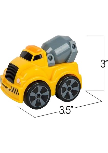 Çocuklar Için 3,5 Inç Geri Çekilebilir Inşaat Aracı Oyuncakları - 3'lü Set - Mini Damperli Kamyon, Çekici ve Beton Mikseri Içerir - Erkek ve Kız Çocuklar Için En Iyi Hediye, Parti (Yurt Dışından) fırsatları