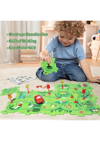 Puzzle Track Araba Oyun Seti, 3-5 Yaş Arası Çocuklar Için Araçlı Plastik Yapbozlar, Vagon Yapboz, Yeni Yürümeye Başlayan Çocuklar Için Araba Rayları, 2 3 4 5 6 Yaşındaki Erkek Kız (Yurt Dışından) fiyatları