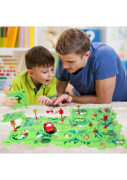 Puzzle Track Araba Oyun Seti, 3-5 Yaş Arası Çocuklar Için Araçlı Plastik Yapbozlar, Vagon Yapboz, Yeni Yürümeye Başlayan Çocuklar Için Araba Rayları, 2 3 4 5 6 Yaşındaki Erkek Kız (Yurt Dışından) modelleri