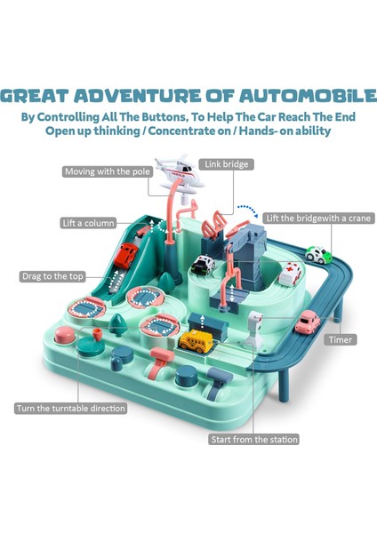Çocuklar Için Araba Macera Oyuncakları, Şehir Kurtarma Oyun Setleri Mıknatıslı Oyuncaklar W/ 6 Mini Arabalar, Bulmaca Demiryolu Araba, Okul Öncesi Eğitici Araba Oyunları 3 4 5 6 7 (Yurt Dışından)