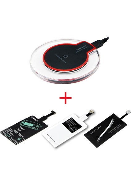 Peaktop Evrensel Qi Kablosuz Şarj + Tip-C/mikro USB Kablosuz Alıcı iPhone Huawei Xiaomi Htc Oppo Vivo Asus (Yurt Dışından)