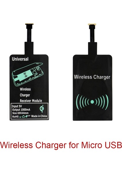 Peaktop Evrensel Qi Kablosuz Şarj + Tip-C/mikro USB Kablosuz Alıcı iPhone Huawei Xiaomi Htc Oppo Vivo Asus (Yurt Dışından) fırsatları