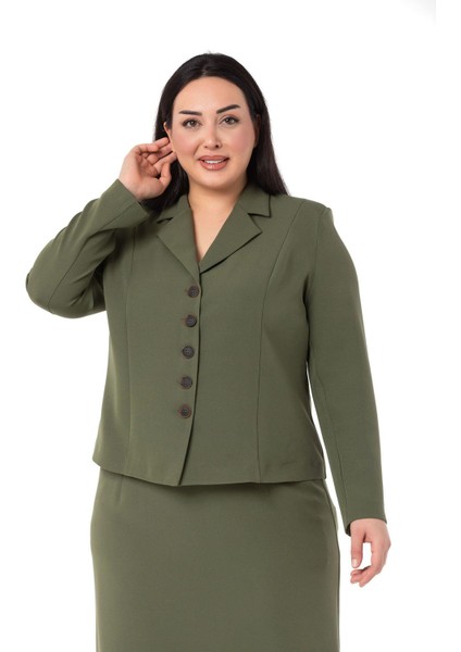 Büyük Beden Etek Ceket Haki Takım fiyatları