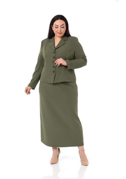 Büyük Beden Etek Ceket Haki Takım fırsatları