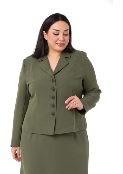 Büyük Beden Etek Ceket Haki Takım indirimleri