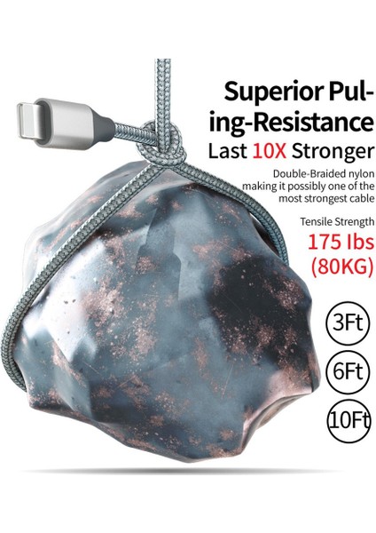 I-Phone Hızlı Şarj Için Şarj Kablosu Telefon Naylon Örgülü Veri Kablosu (Yurt Dışından) modelleri