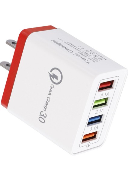 4 USB Bağlantı Noktası 15W 3.1A Evrensel Cep Telefonu Şarj Cihazı Abd Plug Seyahat Şarj Başlığı Indüksiyon Şarj Cihazı Akıllı Telefon Için Telefon Adaptörü (Yurt Dışından)