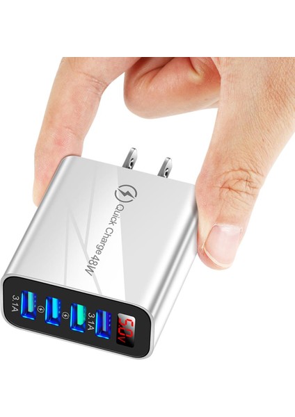 USB Şarj Aleti Dijital Ekran Frekans Dönüşüm Cep Telefonu Şarj Cihazı USB Adaptörü Hızlı Şarj Cihazı Iphone Huawei Xiaomi Için Abd Ab (Yurt Dışından)